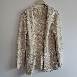 Billa Bong Designers Closet Cozy Popcorn Long Cardigan Sweater Cream Small